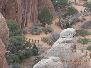 Arches Devil's Garden hike - Adam in hole in rock