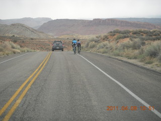 Arches National Park drive - bicyclists