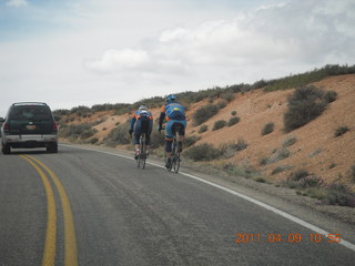 133 7j9. Arches National Park drive - bicyclist