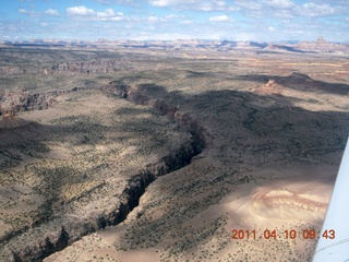 aerial - Mexican Mountain airstrip area - slot canyon