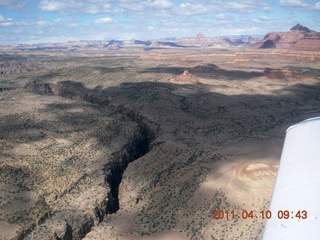 aerial - Mexican Mountain airstrip area - slot canyon