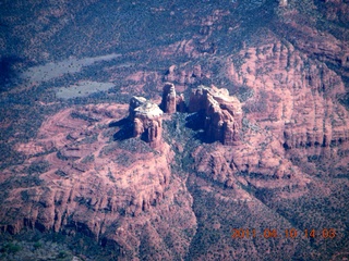 aerial - Sedona - snow - clouds