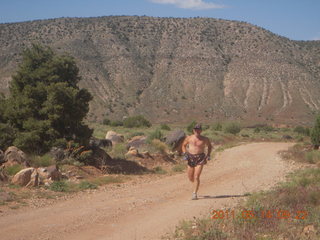 Marble Canyon run - Balanced Rock - Adam running