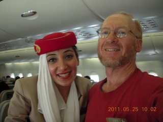 Emirates flight attendant + Adam