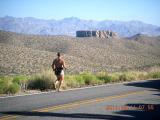 1558 7lb. aerial - Pearce Ferry airstrip (L25) run - Adam running (back)