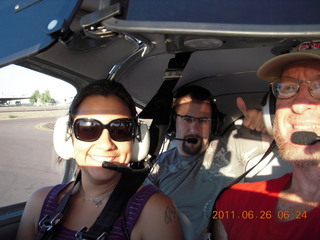 Kristina, Neil, and Adam flying in N8377W