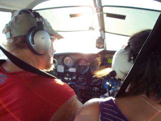 555 7ls. Adam flying N8377W with Kristina