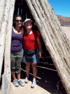 Kristina and Adam in display teepee