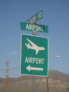 42 7m9. Kearny Airport run - Airport Road sign