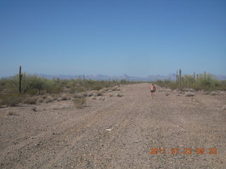 1590 7mp. Windmill run with Rob - Adam running along runway