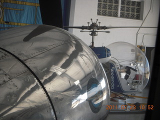 53 7mp. Lee's place in Sampleys Airport (28AZ) - Beech 18 engine and helicopter