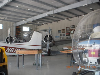 Lee's place in Sampleys Airport (28AZ) - helicopter and Beech 18