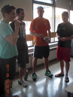 cross-country team and alumni - after-race pizza