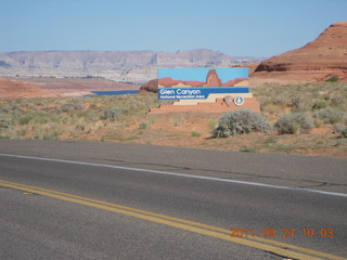 Page Airport (PGA) to Wahweap Marina run - Glen Canyon sign