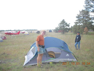 Negrito fly-in - Adam and borrowed tent