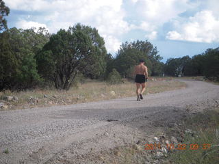 Page Airport (PGA) to Wahweap Marina run - Glen Canyon Dam Bridge - Adam running