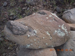 Me-Own run - lichens on rock