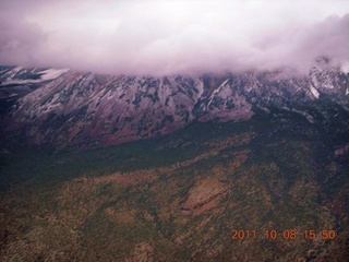 aerial - Utah - obscured mountains