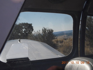 644 7qa. Cedar Mountain airstrip - view through N8377W windows