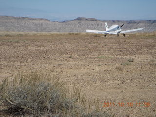 Sand Wash airstrip run - N8377W in the distance