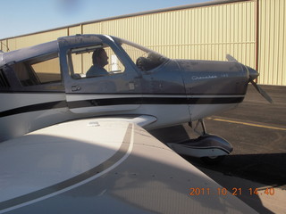 Sean starting his dusty airplane N8483R