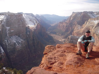 1742 7sf. Zion National Park - Observation Point hike - summit - Adam