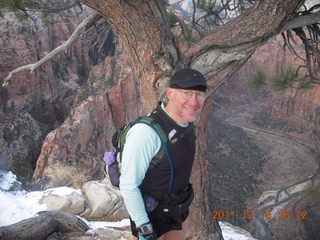 156 7sf. Zion National Park - Angels Landing hike - summit - Adam