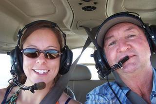 Victoria and Ken Calman flying