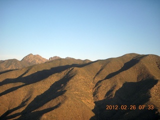 aerial - mountains around and including Four Peaks