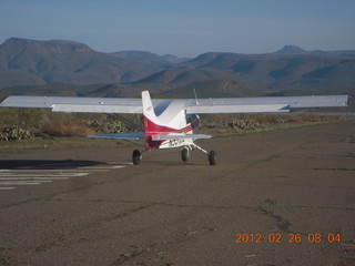 Grapevine fly-in - Jim and Diane taking off in their Maule