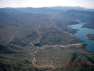 aerial - lake near Roosevelt Lake