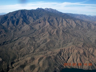 aerial - Four Peaks behind another mountain