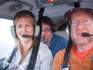 Bonnie, Ky, and Adam flying in N8377W