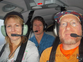 274 7w7. Bonnie, Ky, and Adam flying in N8377W