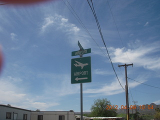 45 7w9. Airport Road sign at Kearny