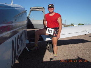 Adam celebrating #500 five-hundredth airport at Bouse