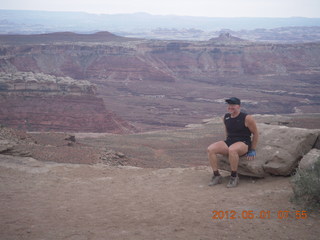 Canyonlands Murphy hike - Adam at vista view (tripod)