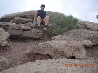 93 7x1. Canyonlands Murphy hike - Adam (tripod)