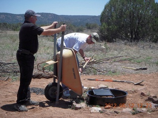 aerial - 'Young International' airstrip (AZ24) - pouring cement for fire pit