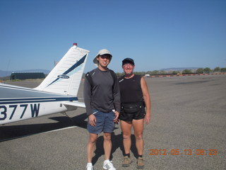 858 7xd. N8377W and TC and Adam at Sedona Airport (SEZ)