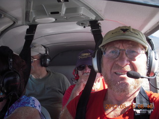 863 7xk. Eileen, Bill, George, and Adam flying in N8377W