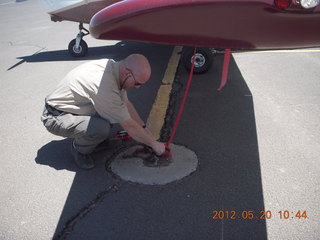 Chinle Airport (E91) - Mark tying down N8391S