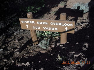 Spider Rock viewpoint - sign