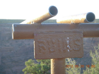 view hole for ancient ruins at Spider Rock viewpoint