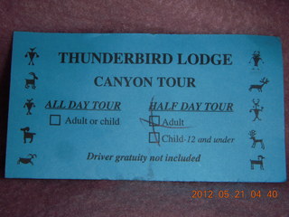 Thunderbird Lodge - Canyon de Chelly tour ticket