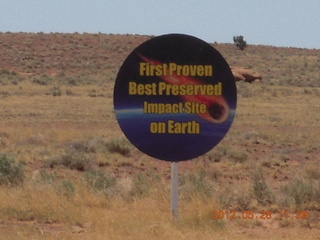 Meteor Crater Road sign