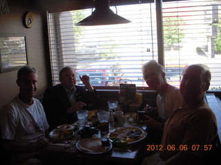 Ron, Bill, Howard, and Adam at the Black Bear Diner for breakfast