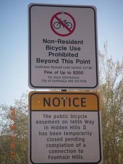 road closed to bicyclists sign