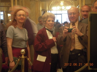 Betsy, Antoinette, and Adam in the mirror at the Academy