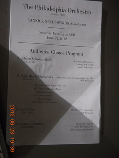 Academy of Music - Philadelphia Orchestra program